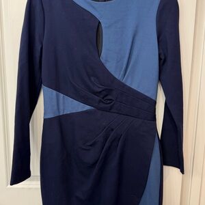 Adelyn Rae Navy and Blue Long Sleeve Dress